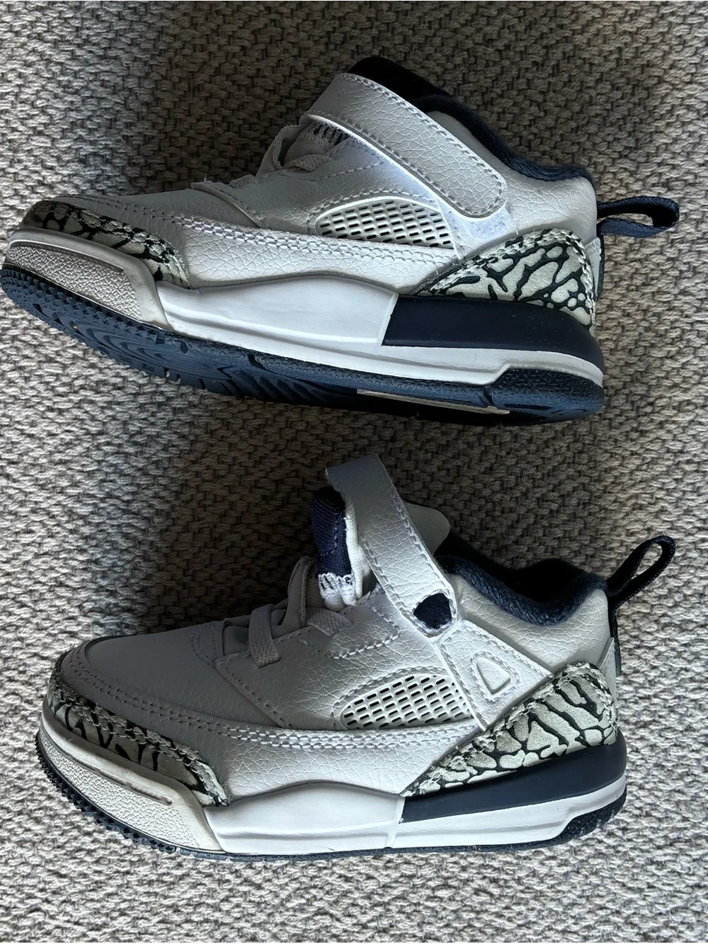 Jordan Spizike Low TD Unisex Kids Sneakers Size 7C White Obsidian FQ3952-104